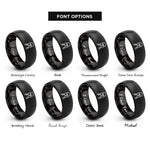 font options for inside engraving on black keys on keyring rings