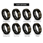 font options for inside engraving on gunmetal & black keys on keyring rings