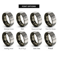 font options for inside engraving on gunmetal & gray keys on keyring rings