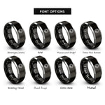 font options for inside engraving on black & grey keys wreath rings