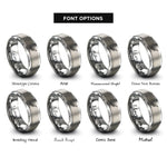 font options for inside engraving on grey keytar rings