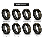 font options for inside engraving on gunmetal & black keytar rings