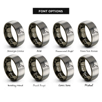 font options for inside engraving on gunmetal & gray keytar rings