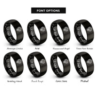 font options for inside engraving on black khanda emblem rings