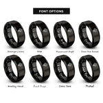 font options for inside engraving on black khanda emblem rings