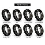font options for inside engraving on black & gray khanda within circle rings