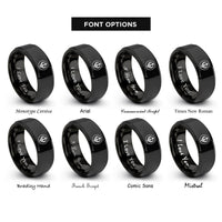 font options for inside engraving on black khanda within circle rings