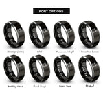 font options for inside engraving on black & grey kick beaters rings