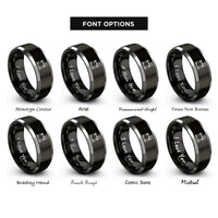 font options for inside engraving on black & grey kick beaters rings