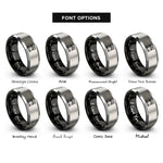 font options for inside engraving on black & grey kick beaters rings