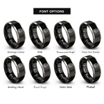 font options for inside engraving on black & gray kick pedal rings