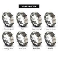 font options for inside engraving on gray kick pedal rings