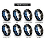font options for inside engraving on black & blue & silver kick scooter rings