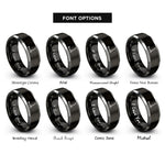 font options for inside engraving on black & grey kick scooter rings