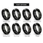 font options for inside engraving on black & grey kick scooter rings