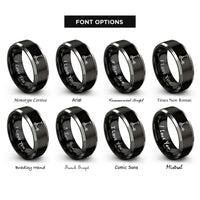 font options for inside engraving on black & grey kick scooter rings