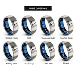 font options for inside engraving on blue & silver kick scooter rings