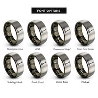 font options for inside engraving on gunmetal & silver kick scooter rings
