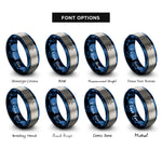 font options for inside engraving on blue & silver kickflip rings