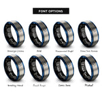 font options for inside engraving on black & blue & grey kid fishing bobber rings