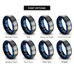 font options for inside engraving on blue & silver kid fishing bobber rings
