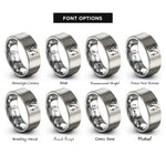 font options for inside engraving on silver kid fishing bobber rings