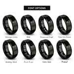 font options for inside engraving on black kiddush cup rings