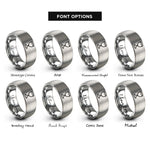 font options for inside engraving on grey kiddush cup rings