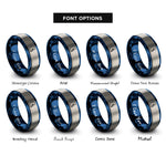 font options for inside engraving on blue & gray kidney rings