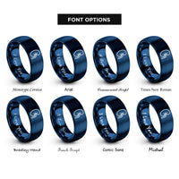 font options for inside engraving on blue kidney rings