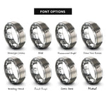font options for inside engraving on grey kidney rings