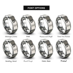 font options for inside engraving on gray kidney rings