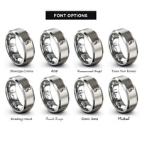 font options for inside engraving on gray kidney rings
