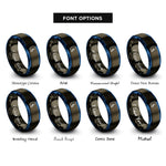 font options for inside engraving on gunmetal & blue kidney rings
