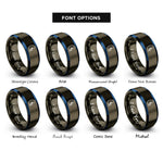 font options for inside engraving on gunmetal & blue kidney rings