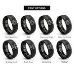 font options for inside engraving on black kilimanjaro africa rings