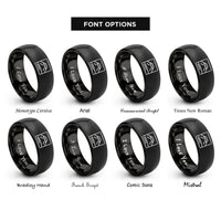 font options for inside engraving on black kilimanjaro africa rings