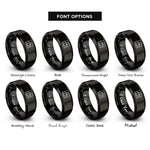font options for inside engraving on black kilimanjaro africa rings