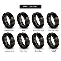 font options for inside engraving on black kinara seven candles rings