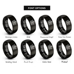 font options for inside engraving on black king crown rings