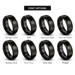 font options for inside engraving on black king crown rings