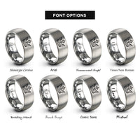 font options for inside engraving on gray king crown rings