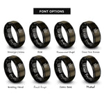 font options for inside engraving on gunmetal & black king crown rings