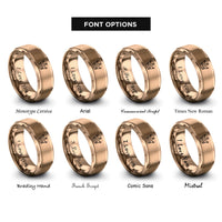 font options for inside engraving on rose gold king crown rings