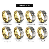 font options for inside engraving on gold & silver king king crowns rings