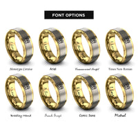 font options for inside engraving on gold & gray king king crowns rings