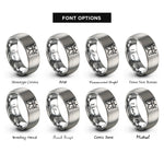 font options for inside engraving on grey king king crowns rings