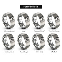 font options for inside engraving on grey king king crowns rings