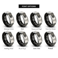 font options for inside engraving on black & grey king paimon rings