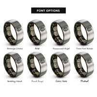 font options for inside engraving on gunmetal & silver king paimon rings